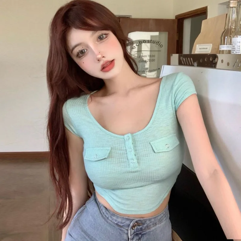 

Футболка женская короткая трикотажная с коротким рукавом, 8 шт.