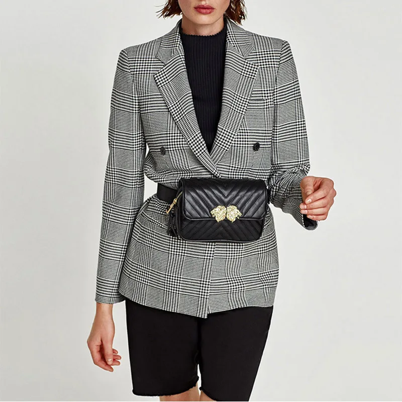 Поясные сумки для женщин на молнии телефон кошелек сумка плед из искусственной