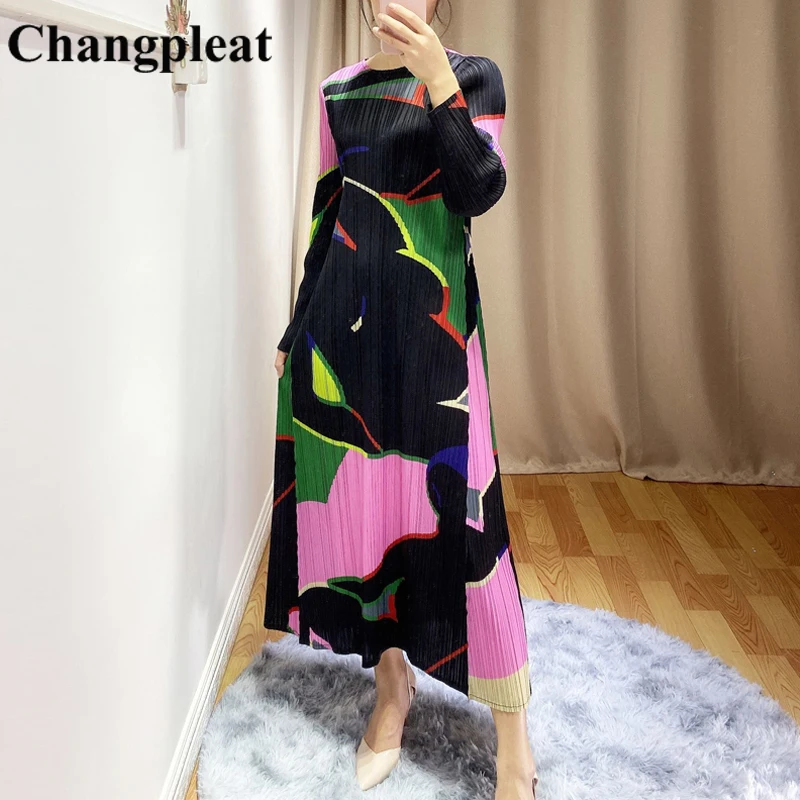 Changpleat 2020 весенние новые женские платья с принтом Miyak плиссированные модные