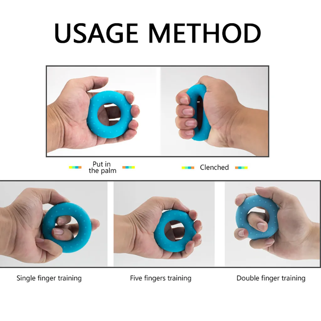 

20-50LB Silica Gel Portable Power Exerciser Wrist Muscle Ring Hand Grip Finger Strength Training Rehabilitation Pow Stress Ring