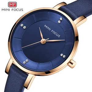 Женские повседневные часы MINI FOCUS, Роскошные Кварцевые часы с кожаным ремешком, Женские Аналоговые креативные часы, часы ведущей марки, женские часы