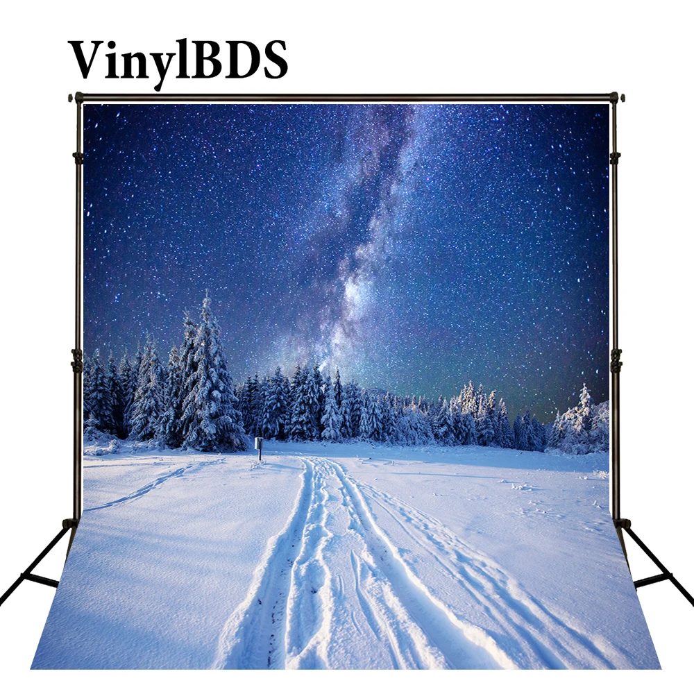 

VinylBDS 10x10 футов зимний пейзаж фотография Фон снег голубое небо кедр студийная камера фон звездное небо фото