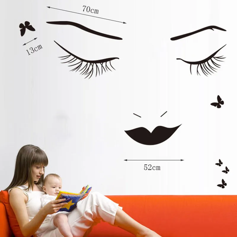 DIY модные черные сонные красивые глаза бабочки настенные художественные