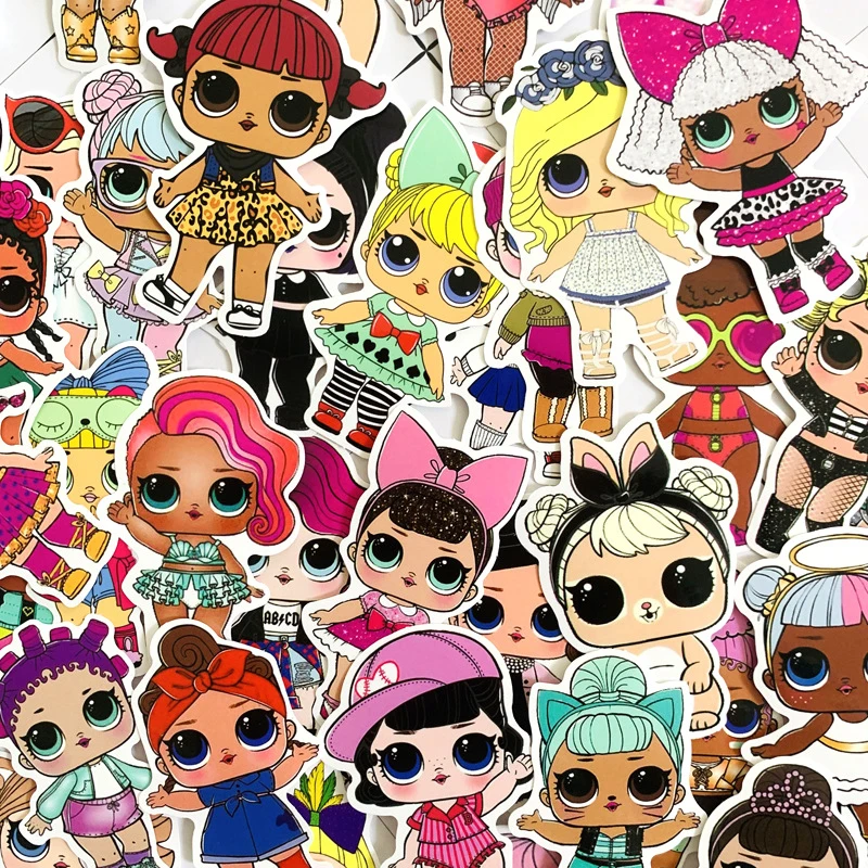 50 шт./компл. LOL Surprise Dolls Notebook Модный милый мультяшный водонепроницаемый стикер