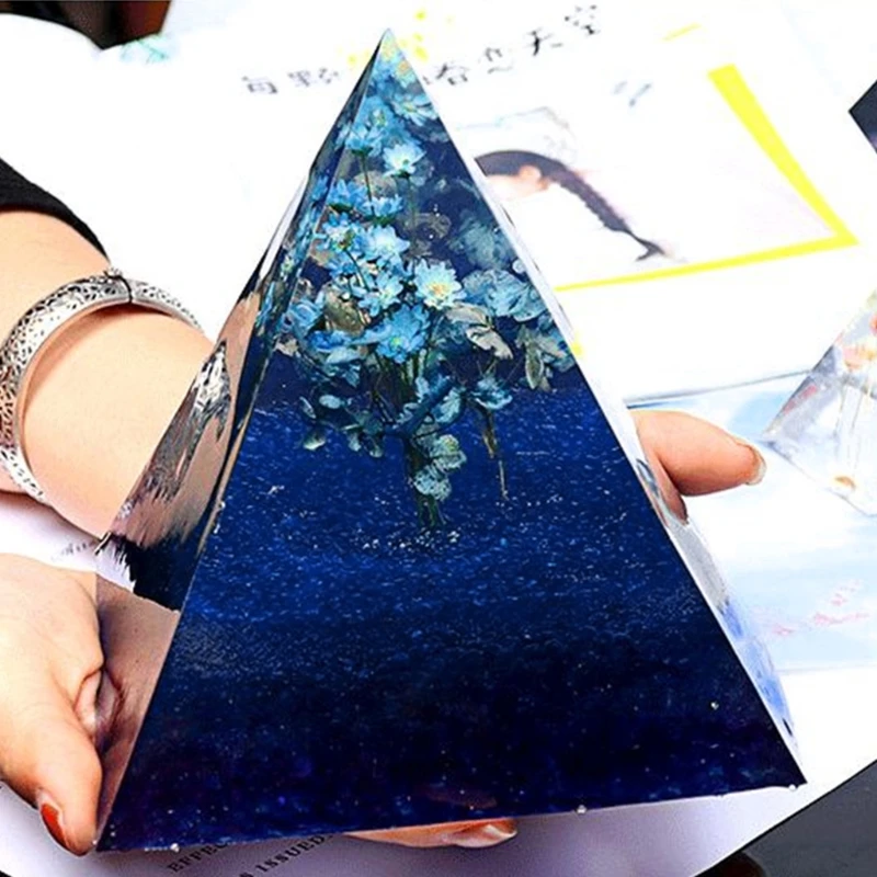 

Creative Pyramid Table Ornaments Crystal Epoxy Resin Mold Casting Silicone Mould