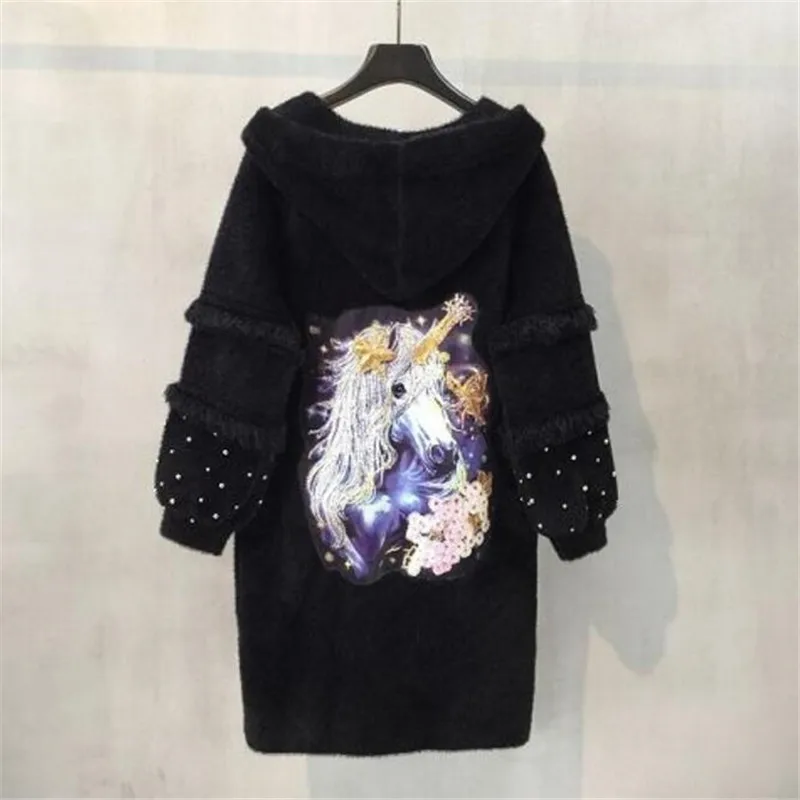 2021 пальто женское длинное зимнее новое свободное однобортное одноцветное с