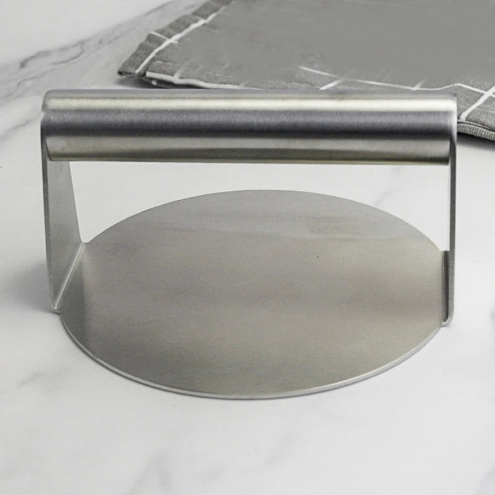 

Многофункциональный пресс для бургеров, круглый кухонный инструмент из нержавеющей стали, легко чистится, с ручкой, для дома и барбекю