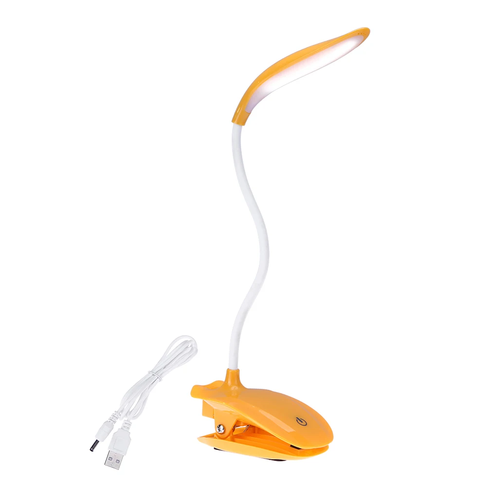 

Clip On Home Office LED Desk Lamp Student Eye Protection Reading Bedroom Learning USB Rechargeable ABS Flexible Gooseneck