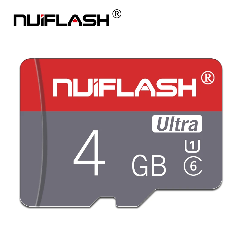4 ГБ Nuiflash Micro SD карты V30 UHS-I высокое Скорость 100 МБ/с. TF Card 64 Гб 128 Гб карта памяти для телефонов и планшетных компьютеров - Емкость: 4 ГБ