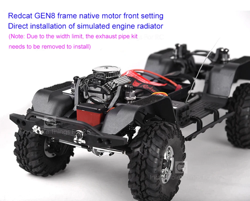 RC автомобиль F82 V8 имитирует двигатель охлаждения вентилятор радиатора для 1/10 RC Гусеничный TRAXXAS TRX4 осевой SCX10 90046 Redcat GEN8