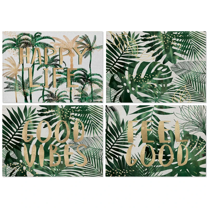 Кухонные столовые приборы с принтом пальмовых листьев Fuwatacchi для обеденного