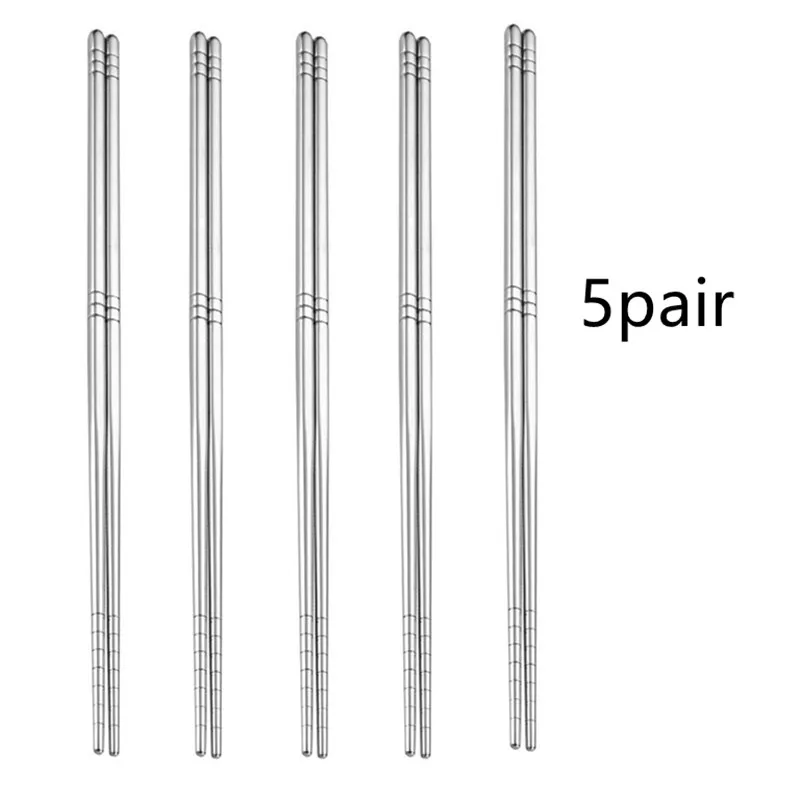 

1Pairs Chinese Metal Chopsticks Non-Slip Stainless Steel Chop Sticks Set Reusable Food Sticks Kitchen Sushi Sticks Chinoise