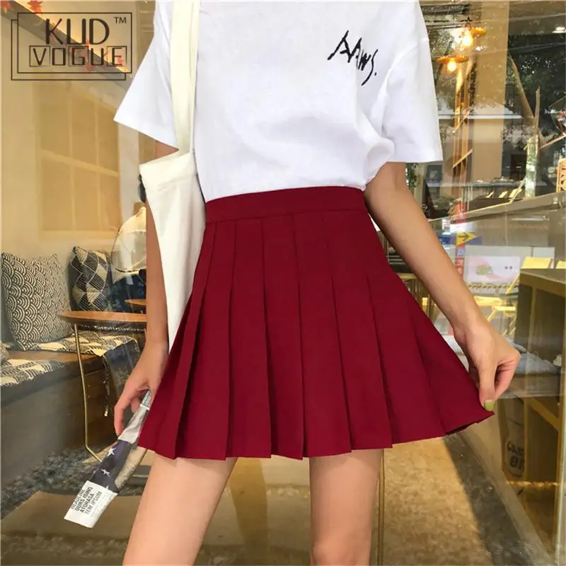 Юбка женская плиссированная с завышенной талией модная Милая джинсовая мини