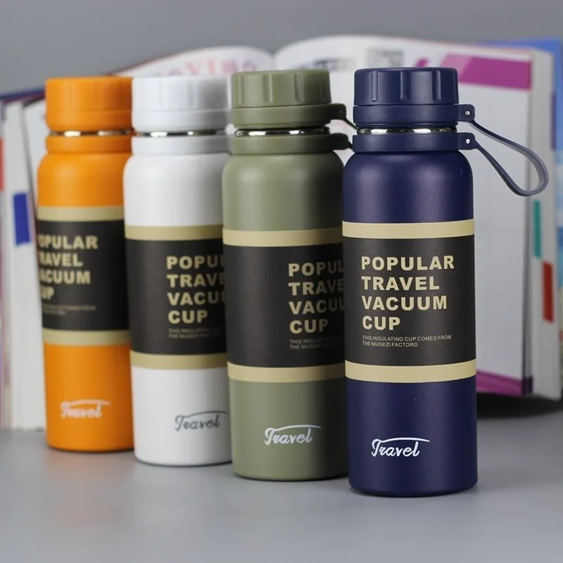 

850ml Simple Travel Coffee Mug Thermos Cup Vacuum Water Bottle Flask Stainless Steel Tea Milk Thermal Cup Students Couple Gift