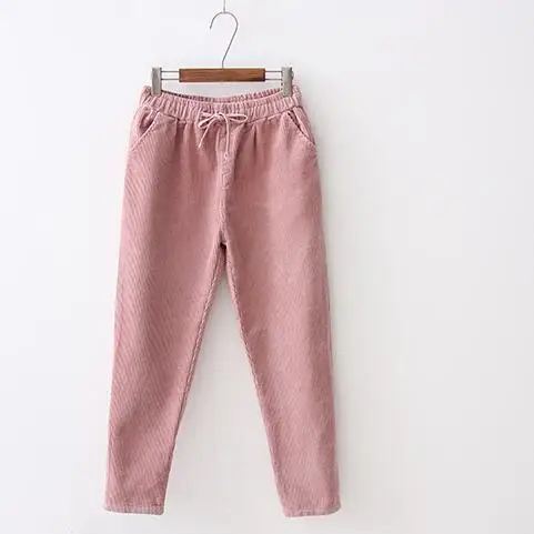 Вельветовые брюки зимние новые свободные версии Ретро бархатные женские Lunan DF545 |