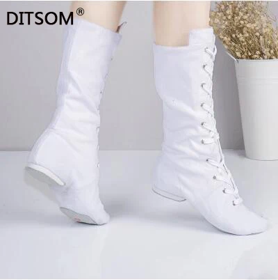 

Canvas High Dance Boots For Dance Studios Lace-up Jazz Street Dance Boot Gym Yoga Fitness Karate Shoes Dancing Sneakers Women 45
