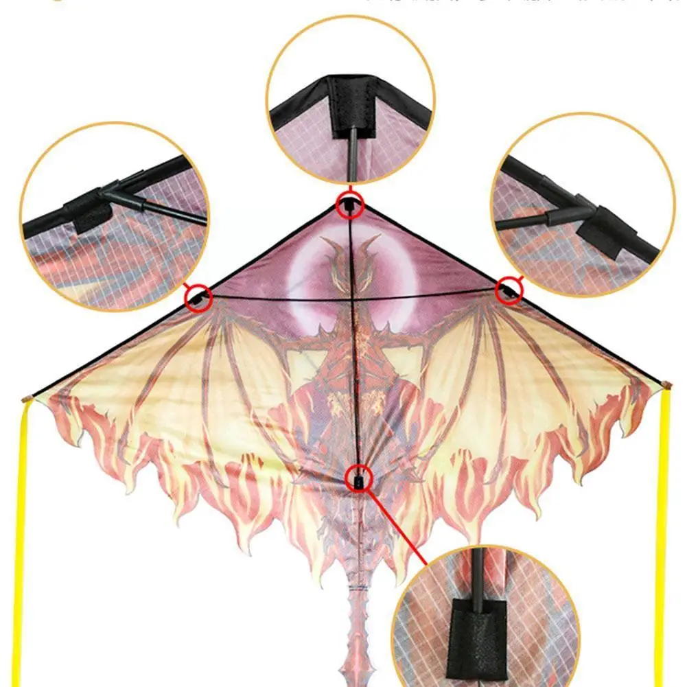 

3D Single Line Yellow Blue Pterosaur Kite Sports Beach For Boys With String Fly Toys And To Handle Easy P8E6