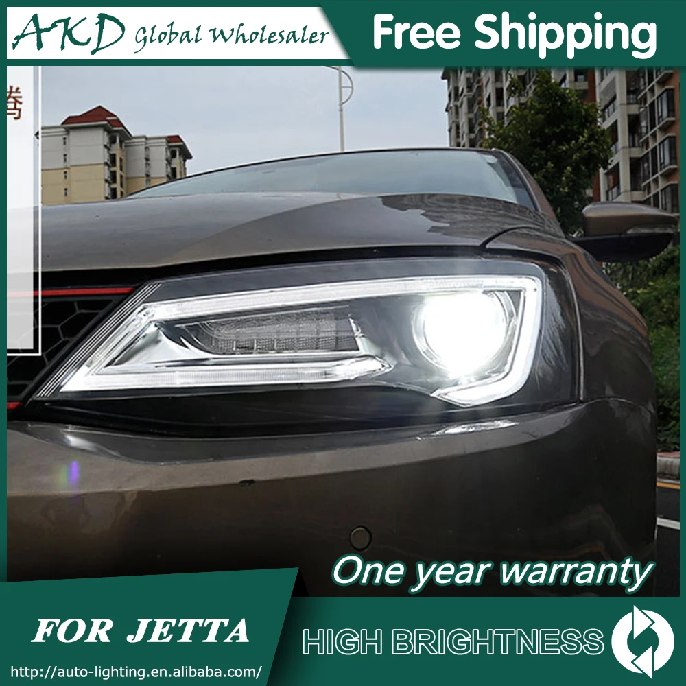 

Автомобильные фары s для VW Jetta 2011-2018 Jetta mk6 mk7 DRL дневные ходовые огни Светодиодный Биксеноновые лампы противотумансветильник фары s автомобил...