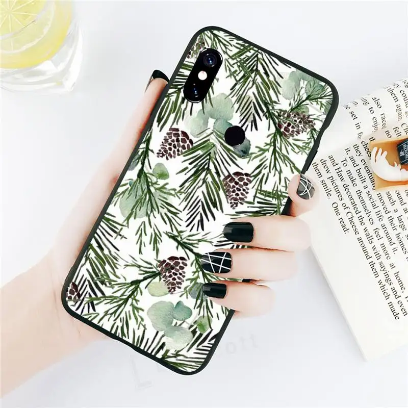 

Green Leaf aesthetics pattern Phone Case For Xiaomi Redmi note 7 8 9 t k30 max3 9 s 10 pro lite