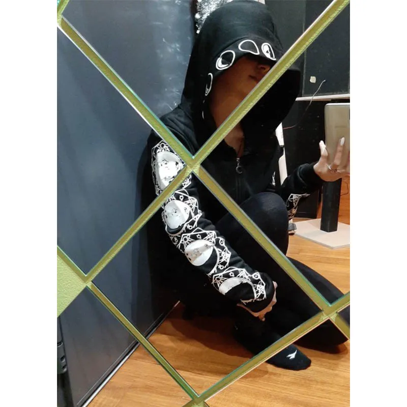 Женская толстовка с капюшоном Rosetic черная Повседневная Толстовка в готическом