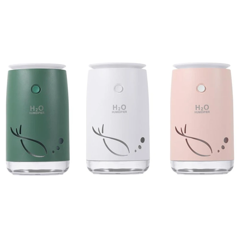 

310ML Rechargeable Mini Electric Air Humidifier Fish Colorful LED Light Atmosphere Lamp for Home Car Office