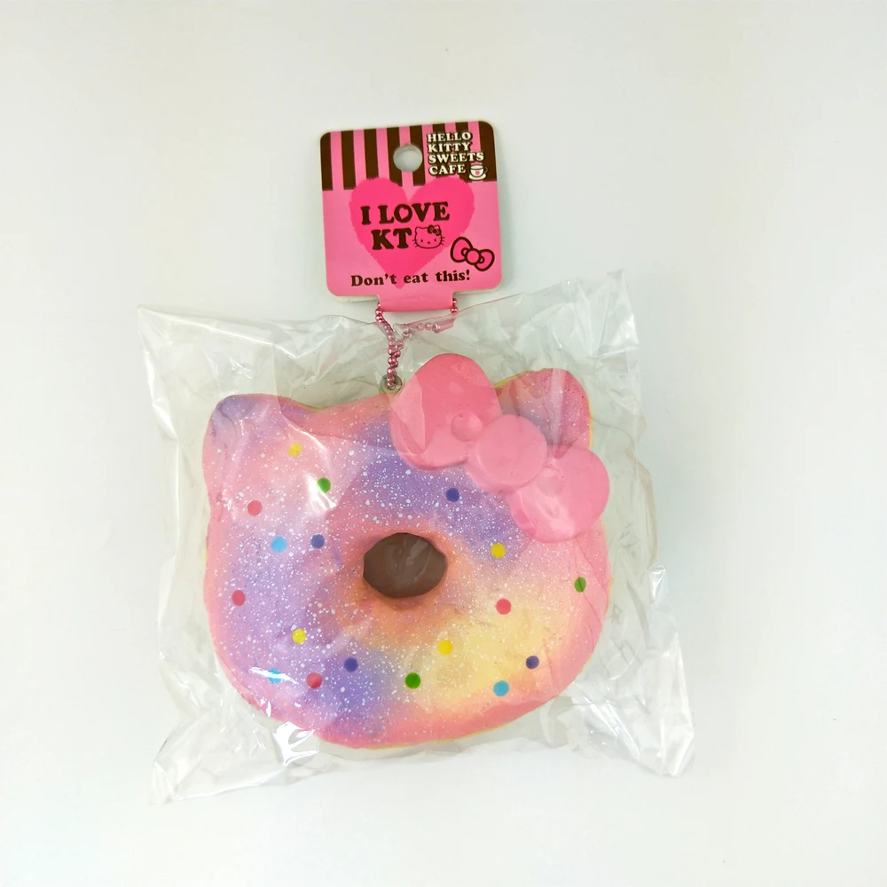 Мягкий hello kitty пончик милый обычный медленный отскок мобильный телефон ремешок с подвеской Рождественский подарок для детей Детские игрушки