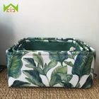 1 шт. складная корзина для хранения мелочей Ящик Контейнер для одежды из хлопка и льна корзины для белья листья цветы Стиль детский игрушечный Органайзер