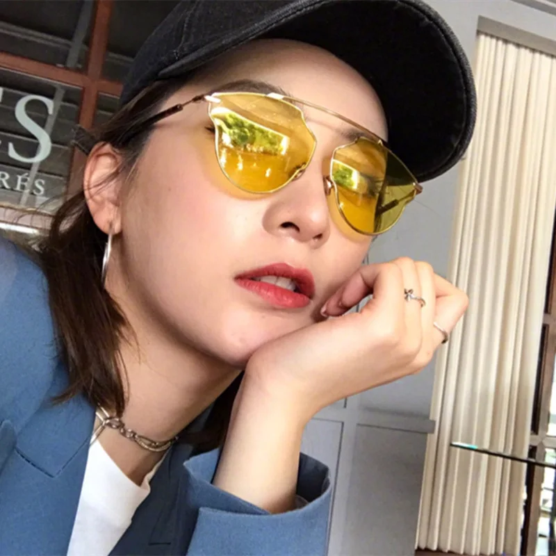 

Women's Sunglasses Fashion Personality Cat Eye Sunglasses Super Light High Quality Metal Frame UV400 Glasses