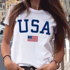 Женская летняя футболка с рисунком американского флага США, патриотической любви, губ, звезд, топы, женская одежда, футболка, женская футболка