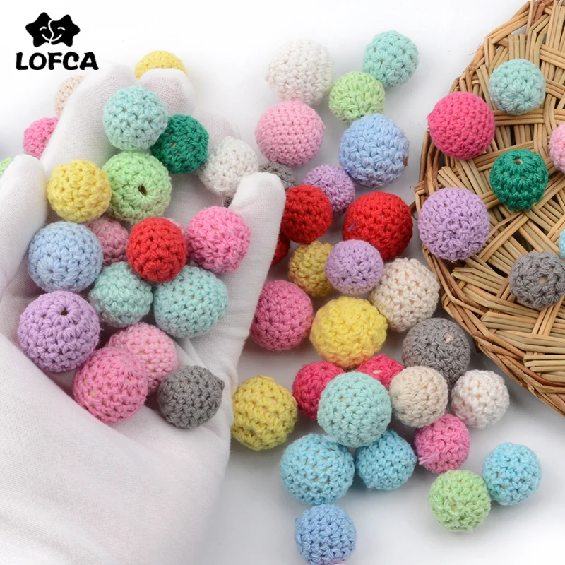 LOFCA-Cuentas de ganchillo de madera para beb&eacute;, roedores de grado alimenticio, DIY, colgante, collar, mordedor, productos para ni&ntilde;os, 20 Uds.-2