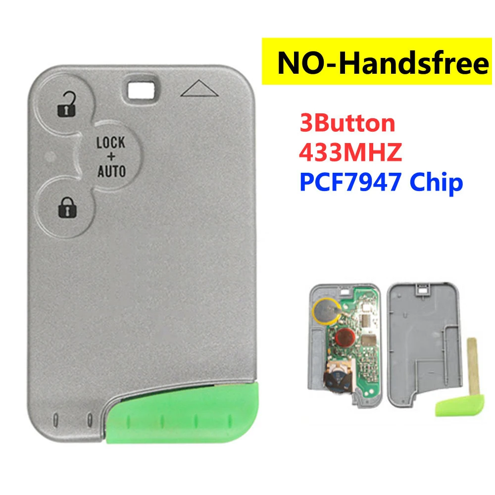 

3 Buttons Replacement Remote Smart Car Key For Renault Laguna Original 3 buttons Smart Key Card With 7936 Chip