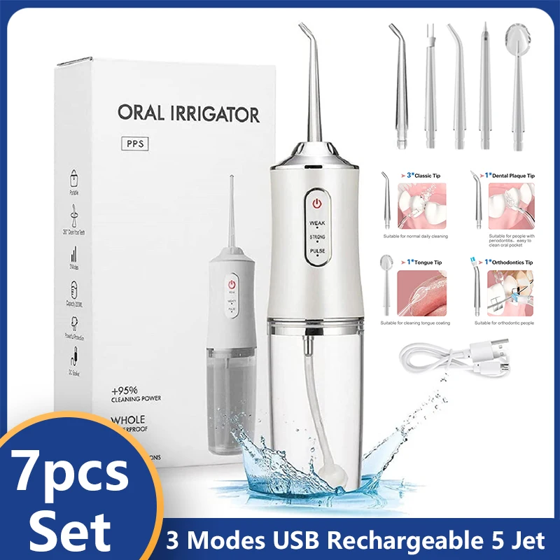 

Ирригатор для полости рта с зарядкой от USB, 3 режима
