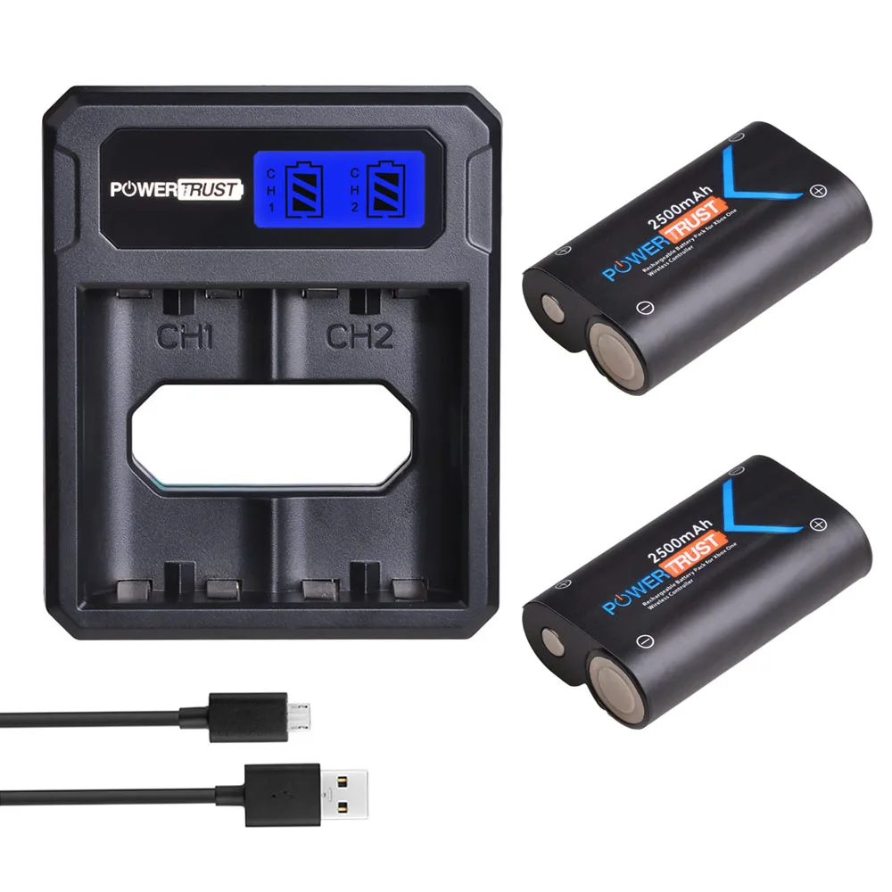 2 x Перезаряжаемые Батарея и Зарядное устройство для Xbox One / S/Xbox X/Xbox Elite