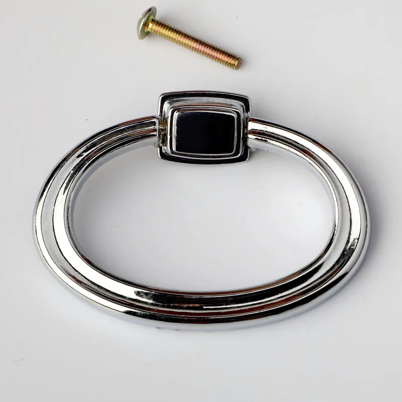 Дверь кухонного шкафа, телевизорная ручка-регулятор с отделкой из хрома, серебряная ручка для вытяжного дивана, современная простая овальная ручка латунного цвета диаметром 80 мм.