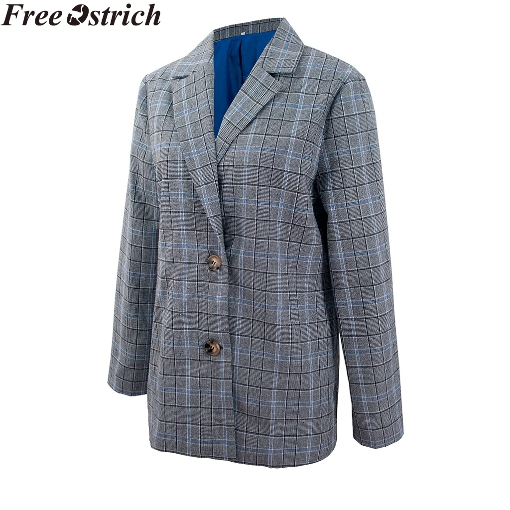 Женские костюмы куртки большого размера ретро клетчатая Свободная куртка с