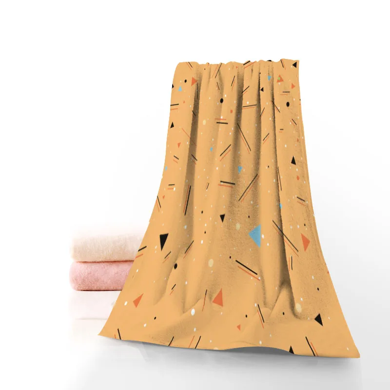 Горячее пользовательское геометрическое абстракционное полотенце из хлопка с