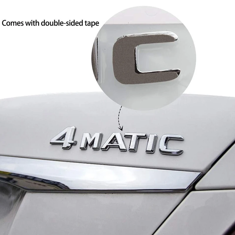 

4MATIC Auto Trunk Door Fender Bumper Badge Decal Emblem Adhesive Tape Sticker Replacement for Mercedes-Benz