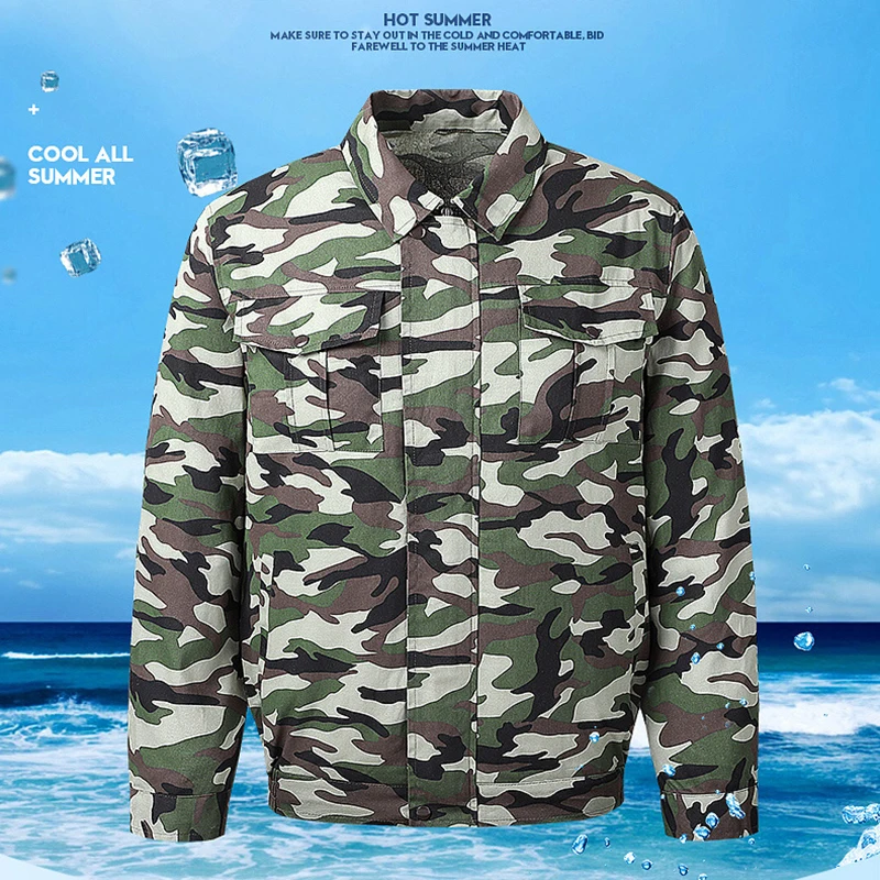 

2021 Cooling Jacket Air Conditioning Cool Coat with 2 USB Powered Fans Outdoor Sun Protection Clothing Work Camping Apparel