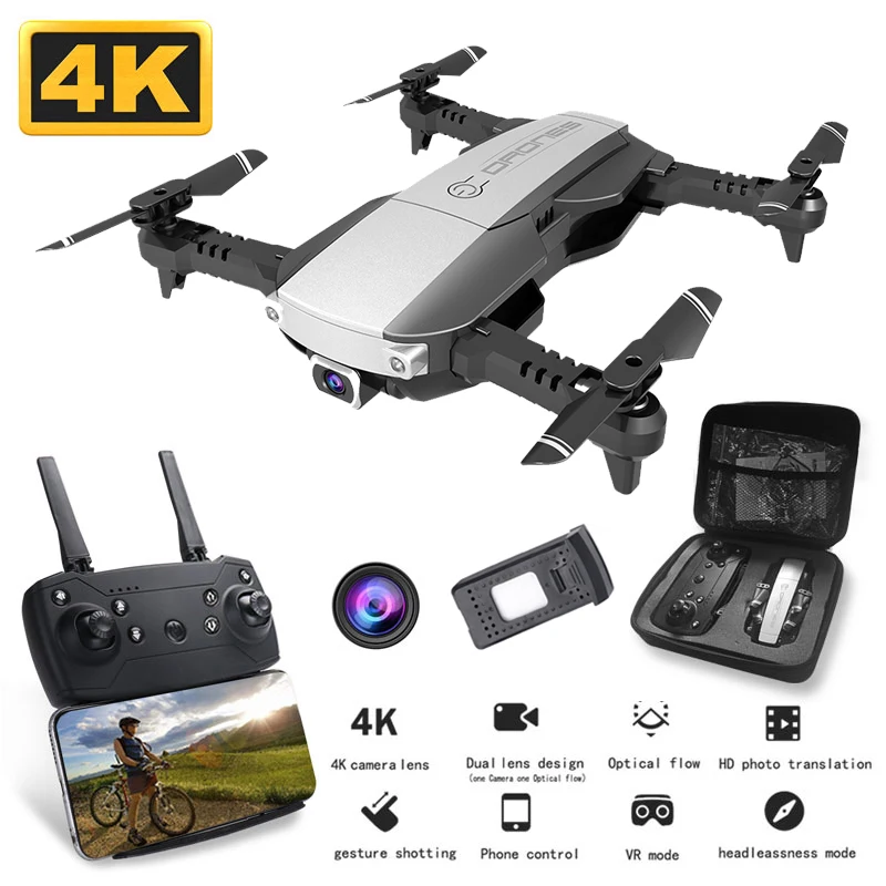 H3 мини-Дрон 4K 1080P HD Двойная камера wifi в реальном времени антенна FPV оптический поток RC Квадрокоптер вертолет складной Дрон игрушки для детей