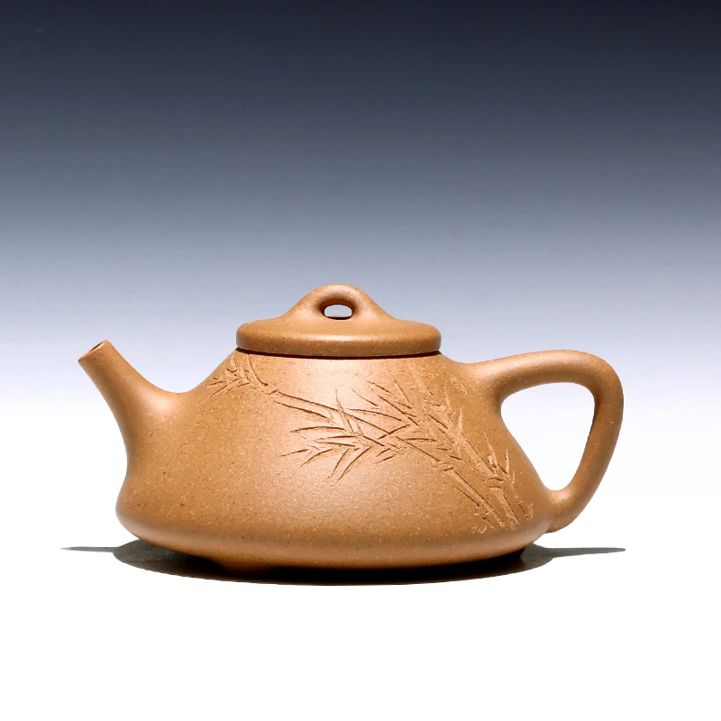 

】 yixing ores are recommended TaoJianChun totally manual section of mud carved painting style stone gourd ladle 240 cc