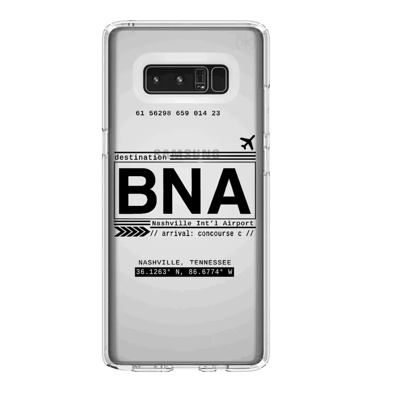 Чехол с кодовыми буквами для портов по всему миру SamsungA50 Note 10 Pro чехол в аэропорту