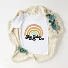 Повседневная одежда для девочек с надписью Rainbow Sister, футболка унисекс для девочек, милая детская футболка, рубашки для мальчиков