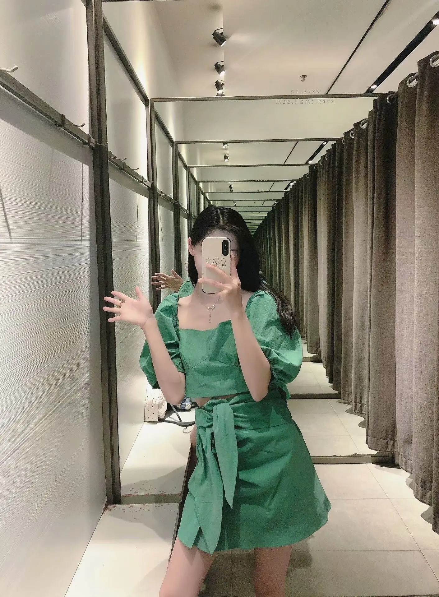 

Women 2021 Fashion With Bow Mini Skirt Vintage High Waist Side Zipper Spring Female Skirts For Woman