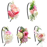 boho flower headband for girls artificial floral hairband bridal women newborn baby birthday kids hair hoop hair accessories