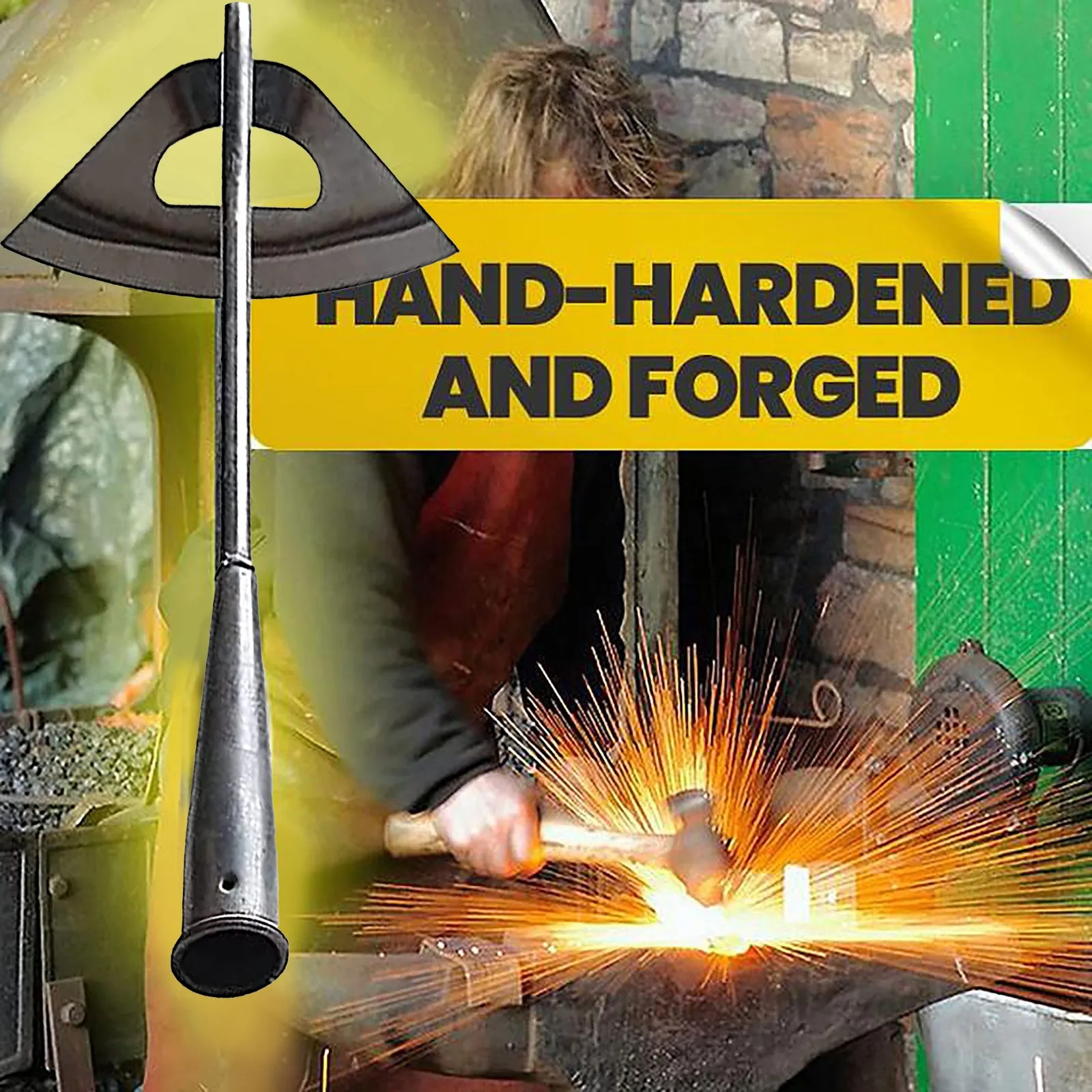 Цельностальная закаленная полая мотыга ручные грабли для прополки посадки