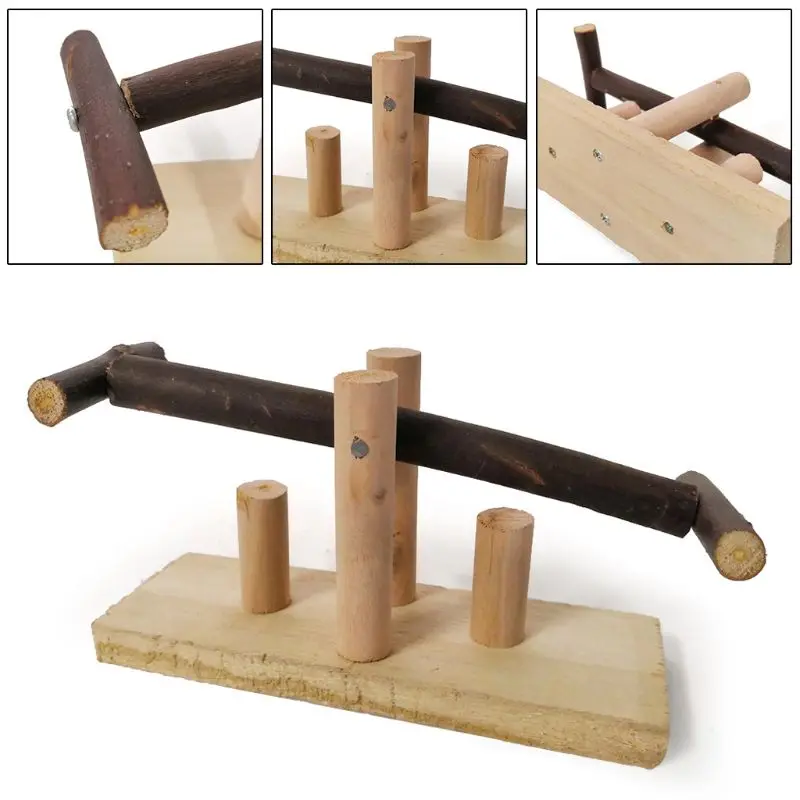 Игрушка для укуса попугая деревянные качели кресло качалка стойка бар Птица