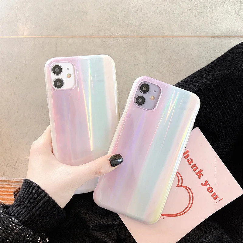 Лазерный голографический телефонный чехол Dream Light для iPhone 12 Mini 11 Pro Max XR X XS 7 8 Plus