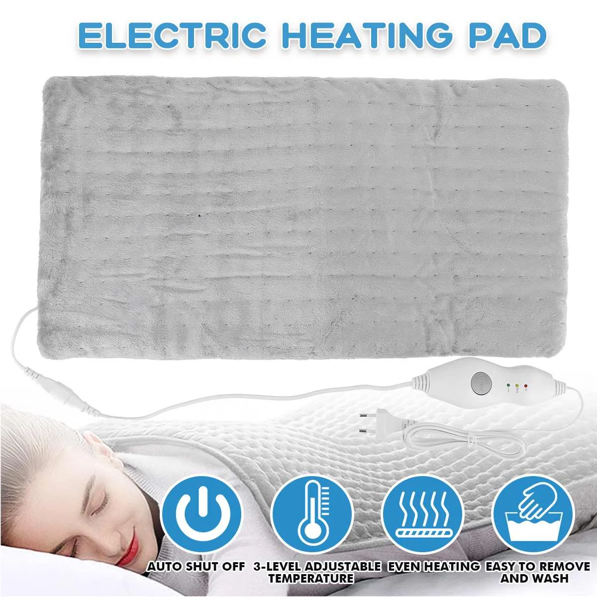 

Электрическая грелка для снятия симптомов боли в спине, ногах, плечах и шее, 34 х61 см