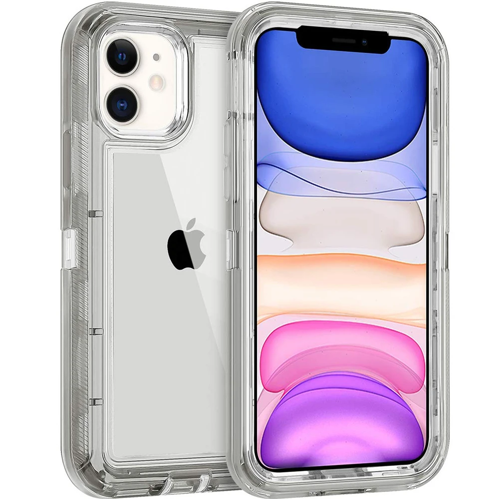 Прозрачный противоударный чехол для iPhone 11 Pro Max XR XS X 6S 7 8 Plus красный фиолетовый