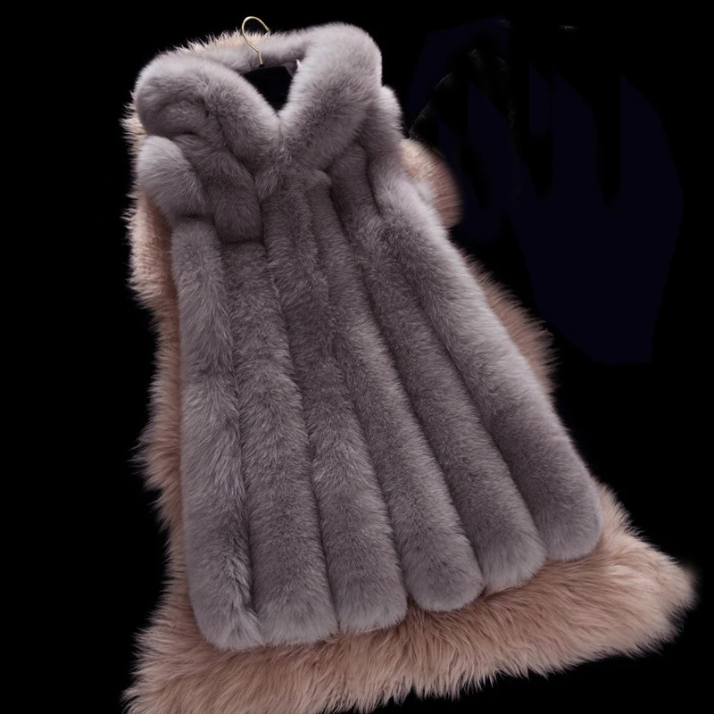 Розовый жилет из искусственного меха зимнее пальто женская меховая куртка с